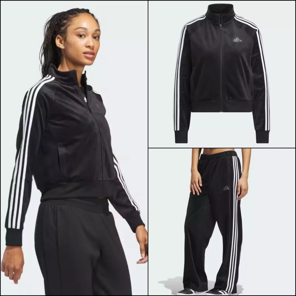 Brand New Adidas Y2K Glam Velour Track Suit - Jacket & Pants Both Sz S